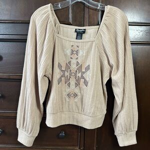 Wrangler Beige Embroidered Blouse